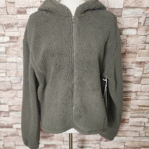 Fit Collective Brand New Teddy Bear Cozy Hooded Sherpa Jacket